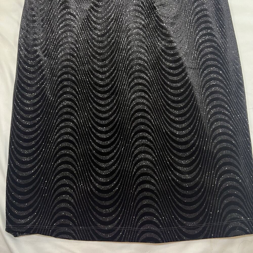 Premier Armour Dress Size 14 Black Sparkle Metallic Velour Cocktail Party NYE - Picture 5 of 11